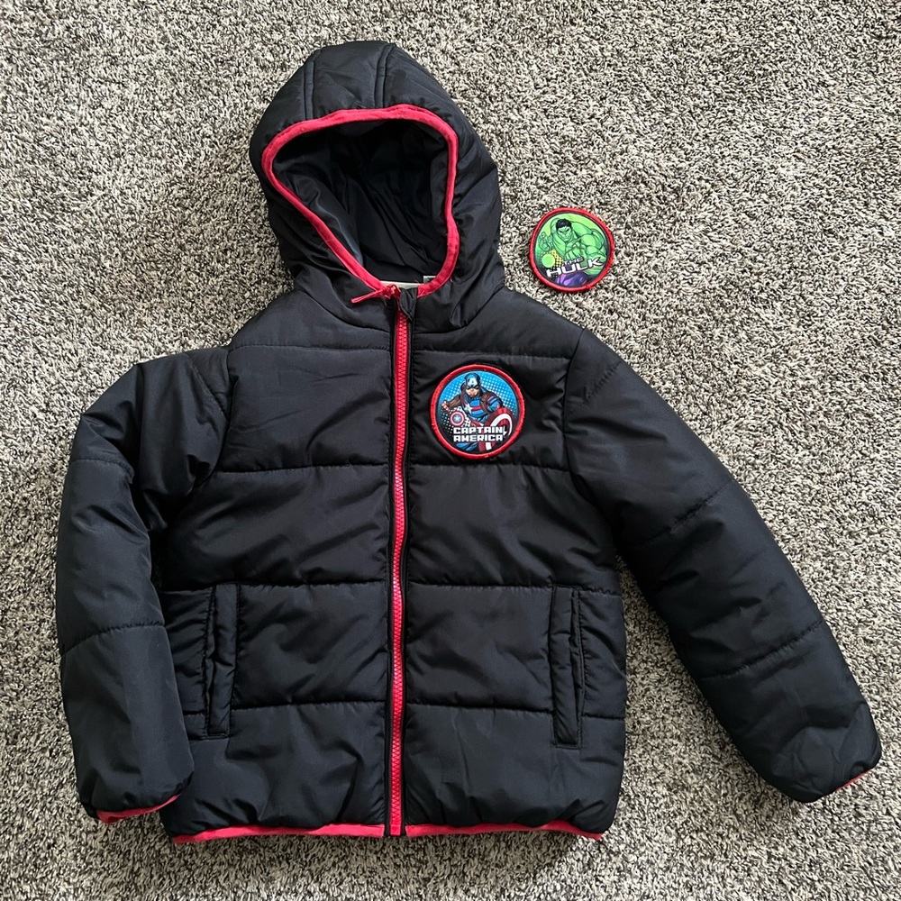Avengers coat with Velcro patches